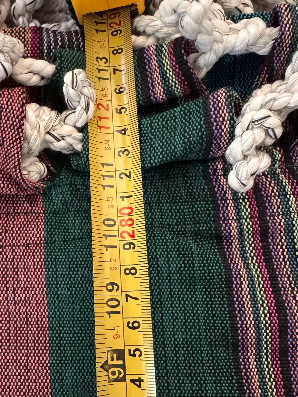 Hand Woven Artisanal Cotton Hammock Colorful Boho Striped Salvadoran Style - Picture 7 of 7